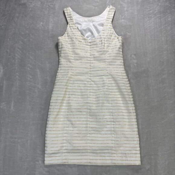 Lilly Pulitzer Henley Spring Summer Dress Gold Metallic Stripe Organza Women’s 0 - Picture 3 of 16
